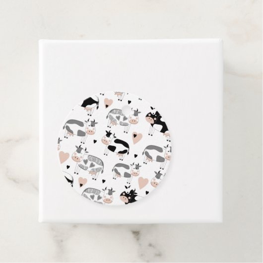 Schattige Land Boerderij Koeien Bedankjes Labels (In situ)