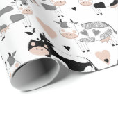 Schattige Land Boerderij Koeien Cadeaupapier (Rol Hoek)