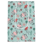 Schattige Land Boerderij Koeien Medium Cadeauzakje (Achterkant)