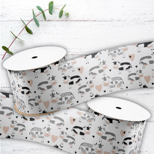 Schattige Land Boerderij Koeien Satijnen Lint