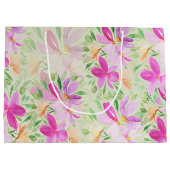 Schattige Land Boho Waterverf Bloemen Groot Cadeauzakje (Achterkant)