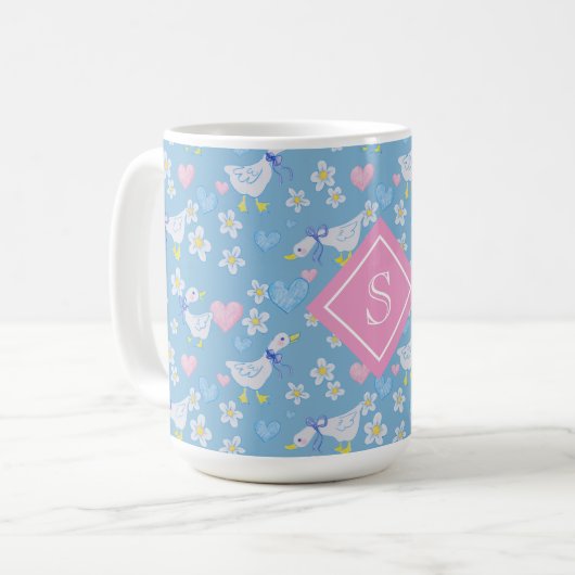 Schattige  land ganzen monogram koffiemok (Voorkant links)