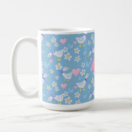 Schattige  land ganzen monogram koffiemok (Links)