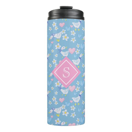 Schattige  land ganzen monogram thermosbeker (Voorkant)