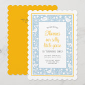 Schattige land Gekke Goose verjaardagsfeestje Kaart (Voorkant / Achterkant)