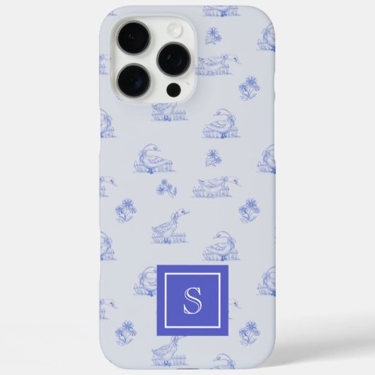 Schattige Land Goose Toile Patroon Gepersonaliseer Case-Mate iPhone Case (Achterkant)