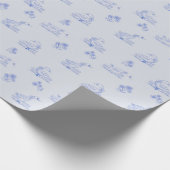 Schattige land Goose Toile Pattern Cadeaupapier (Hoek)