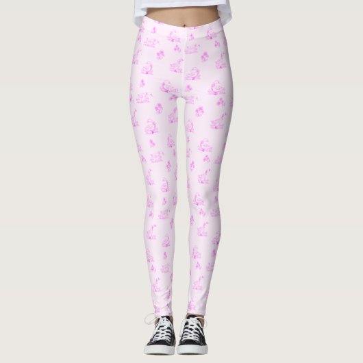 Schattige land Goose Toile Pattern Leggings (Voorkant)