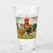 Schattige land haan kipglas glas (Voorkant)