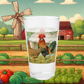 Schattige land haan kipglas glas