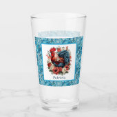 Schattige Land haan voeg naam toe Glas (Voorkant)