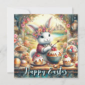 Schattige land keuken paashaas feestdagenkaart (Voorkant)