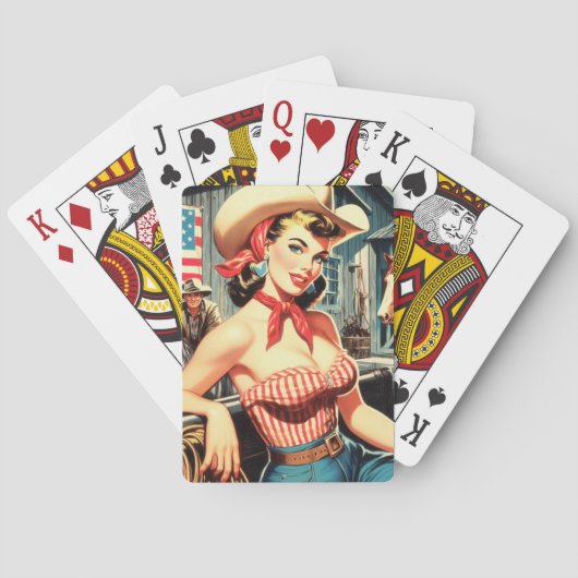 Schattige  Land Meisje Pin-up Pokerkaarten (Achterkant)