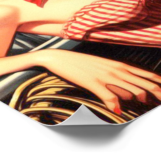 Schattige  Land Meisje Pin-up Poster (Hoek)