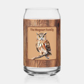 Schattige Land uil liefhebbers naam toevoegen Blikvorm Glas (Voorkant)