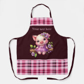 Schattige Land varken tekst toevoegen Schort (Voorkant)