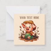 Schattige Land varkensliefhebbers tekst toevoegen Notitiekaartje (Voorkant)