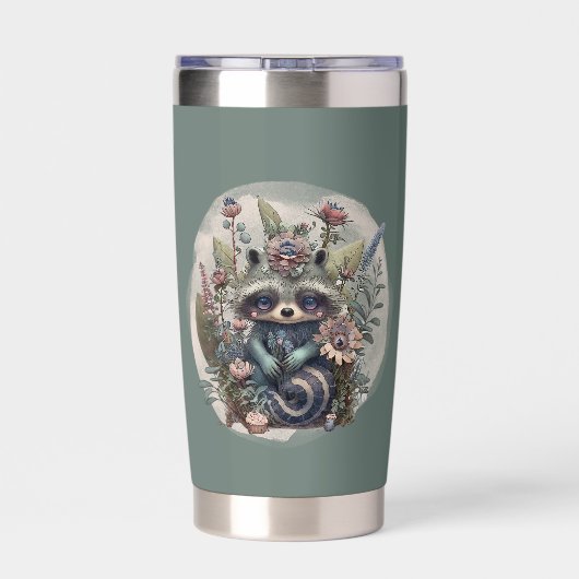 Schattige Land wasbeer voeg naam toe Geïsoleerde Drinkbeker (Achterkant)