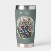 Schattige Land wasbeer voeg naam toe Geïsoleerde Drinkbeker (Voorkant)