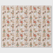 Schattige Land Western Cowboy Gingham Kerst Cadeaupapier (Vlak)