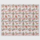 Schattige Land Western Cowboy Stripes Dot Christma Cadeaupapier (Vlak)