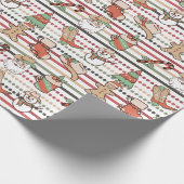 Schattige Land Western Cowboy Stripes Dot Christma Cadeaupapier (Hoek)