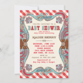 Schattige Land Westerne Baby Douche Uitnodigingen (Voorkant)