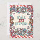 Schattige Land Westerne Baby Douche Uitnodigingen (Achterkant)