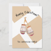 Schattige Land Winterhandschoenen Vrolijk kerstfee Feestdagenkaart (Voorkant)