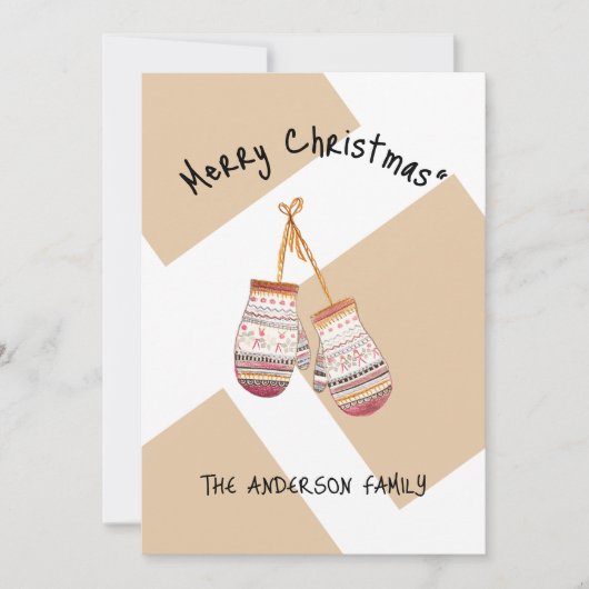 Schattige Land Winterhandschoenen Vrolijk kerstfee Feestdagenkaart (Voorkant)