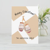 Schattige Land Winterhandschoenen Vrolijk kerstfee Feestdagenkaart (Staand voorkant)