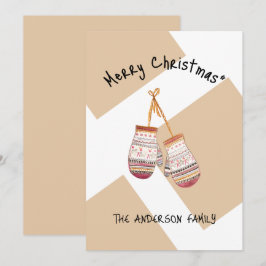 Schattige Land Winterhandschoenen Vrolijk kerstfee Feestdagenkaart