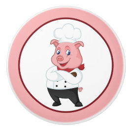 Schattige Landelijk keukenvarken decor Keramische Knop