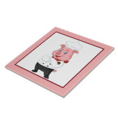 Schattige Landelijk keukenvarken decor Tegeltje (Zijkant)