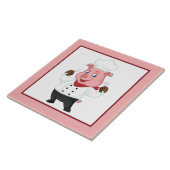 Schattige Landelijk Varkensdecor Tegeltje (Zijkant)