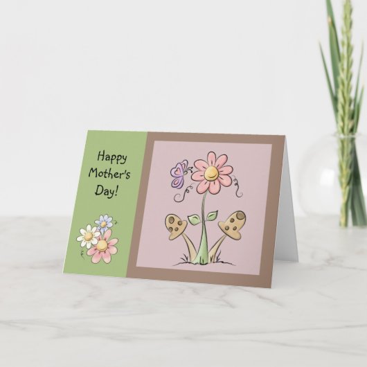 Schattige Landelijke Bloemen Moederdag Kaart (Voorkant)