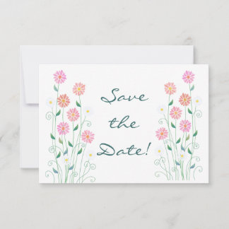 Schattige landelijke madeliefjes roze Huwelijk Ops Save The Date