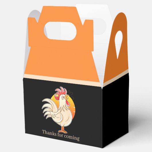 schattige landhaan bedankdoosjes (Geopend)