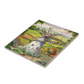schattige landwindmolens tegeltje (Zijkant)