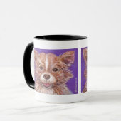 Schattige lang haar Chihuahua Mok (Voorkant links)