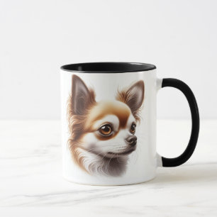 Schattige Lang Haar Chihuahua Puppy Mok