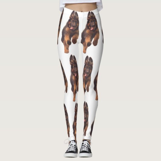 Schattige lange-termijnblaasjespapuppy leggings (Voorkant)