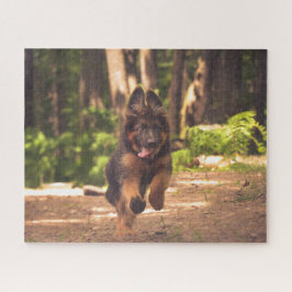 Schattige lange-termijnblaasjespapuppy legpuzzel