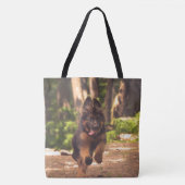 Schattige lange-termijnblaasjespapuppy tote bag (Voorkant)
