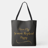 Schattige lange-termijnblaasjespapuppy tote bag (Achterkant)