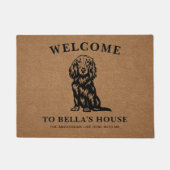 Schattige langharig dachshund lover eigenaarscadea deurmat (Voorkant)