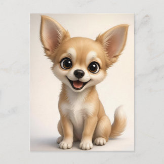 Schattige Langharige Chihuahua Puppy Briefkaart