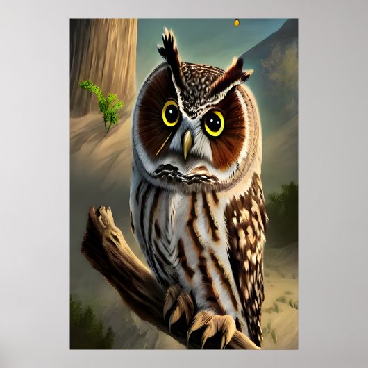 Schattige langoorige uil | AI Art Poster (Voorkant)