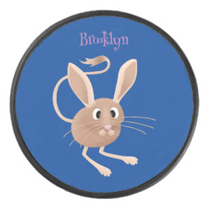 Schattige langoorkerbois cartoonillustratie hockey puck
