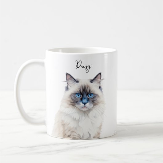 Schattige lap pop cat aangepaste beste mam / pap koffiemok (Links)